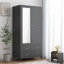 Armoire-penderie en métal avec 2 tiroirs