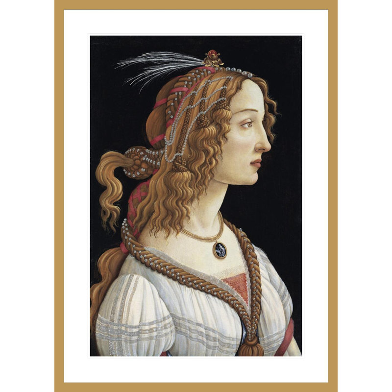 Portrait of Simonetta Vespucci as a Nymph par Sandro Botticelli - Estampe numérique encadrée, H 41,5 po x l 29,99 po