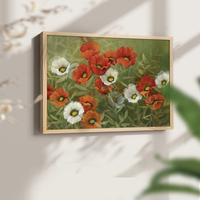 Symphonie de coquelicot - reproduction encadrée, Naturel, H 11 po x l 14 po