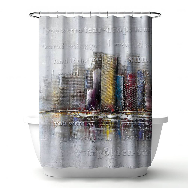 Shower Curtain CI40 – Polyester Shower Curtain, Dye Sublimation Print, 71" W × 74" L