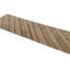 Vintage Turkish Runner, Beige-Brown With Diagonal Striped Design - Rug & Kilim