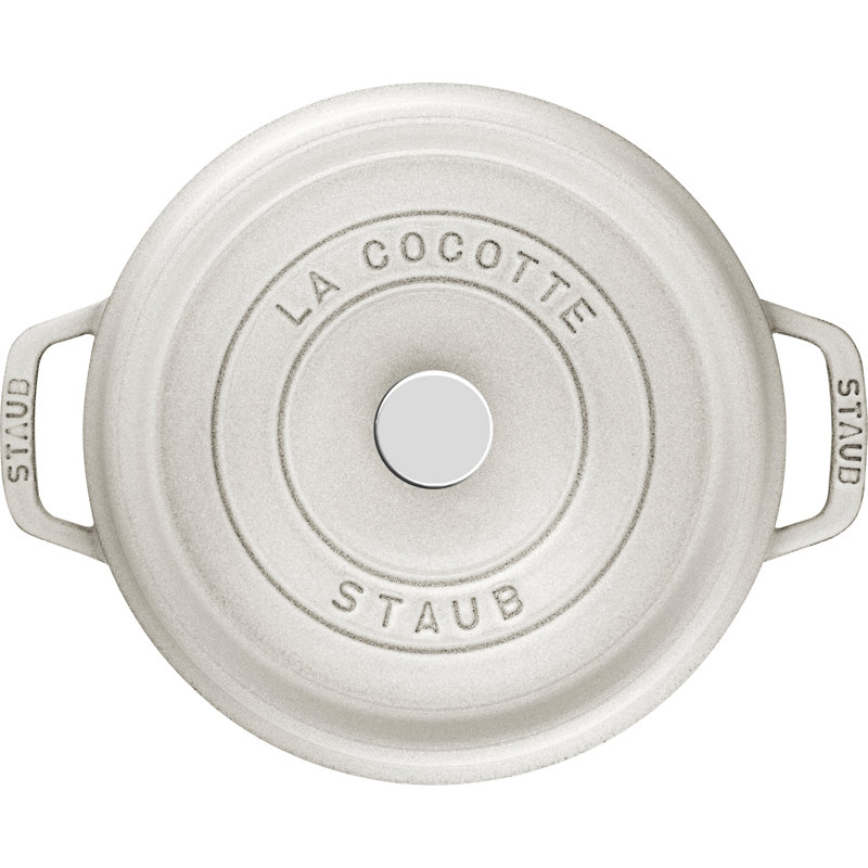 La Cocotte Cast Iron Round Cocotte, White Truffle, 7 quarts