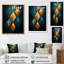 «Golden Diamond Rising On» rétro sur fond bleu marine sur toile-1814783592-1814783606