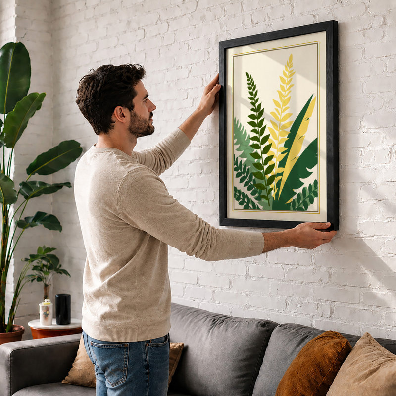 Fern Fronds Study Botanical - Framed Print, Unframed, A1 - 84.1 x 59.4 cm