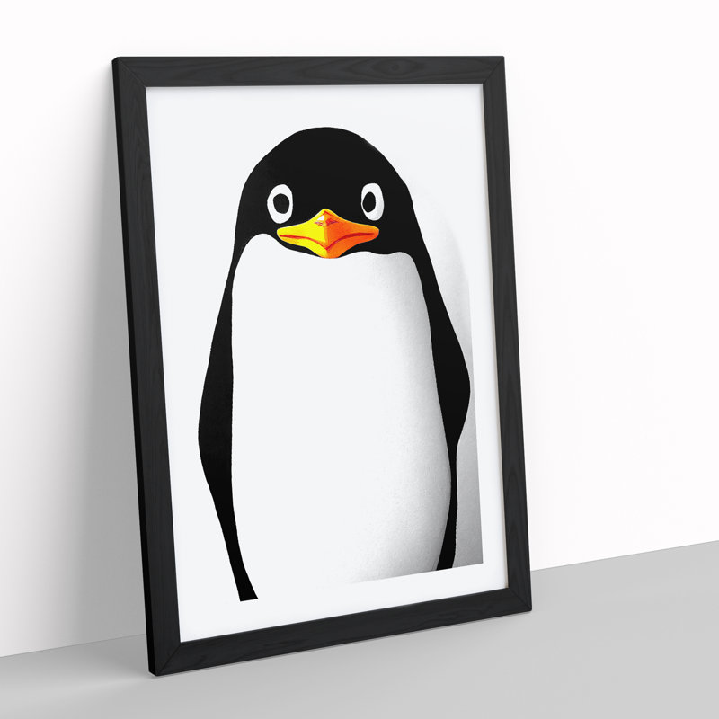 Spectacular Penguin - Single Picture Frame Painting, Black, 64cm H x 46cm W x 2cm D
