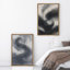 Art mural abstrait, ensemble de 2 reproductions d'art encadrées sur toile