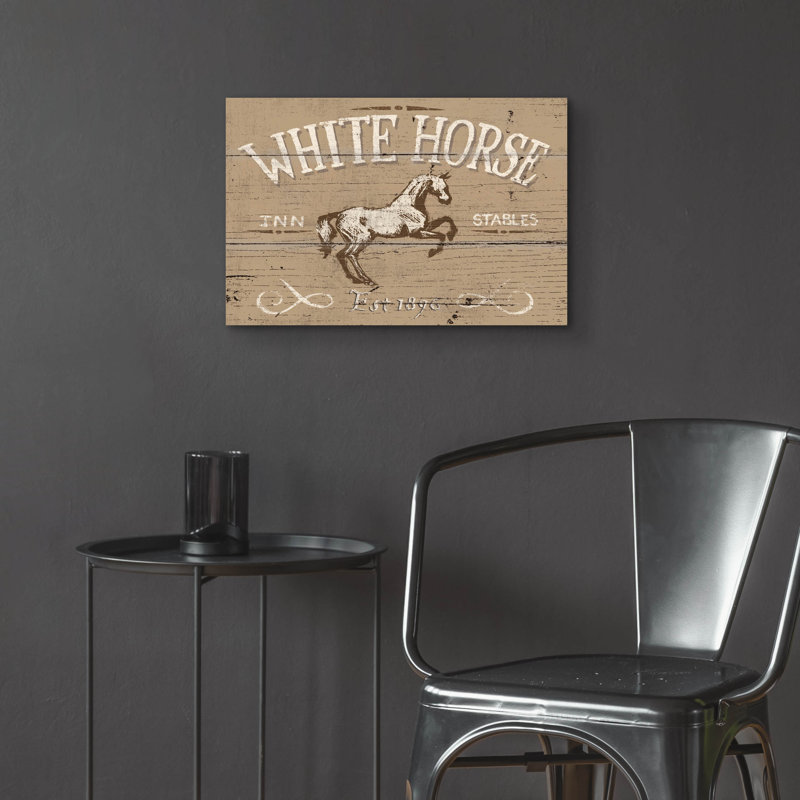 «Horse Signs 2 Neutral» par Wellington Studio, art mural en verre acrylique, H 16 po x l 24 po x P 0,2 po