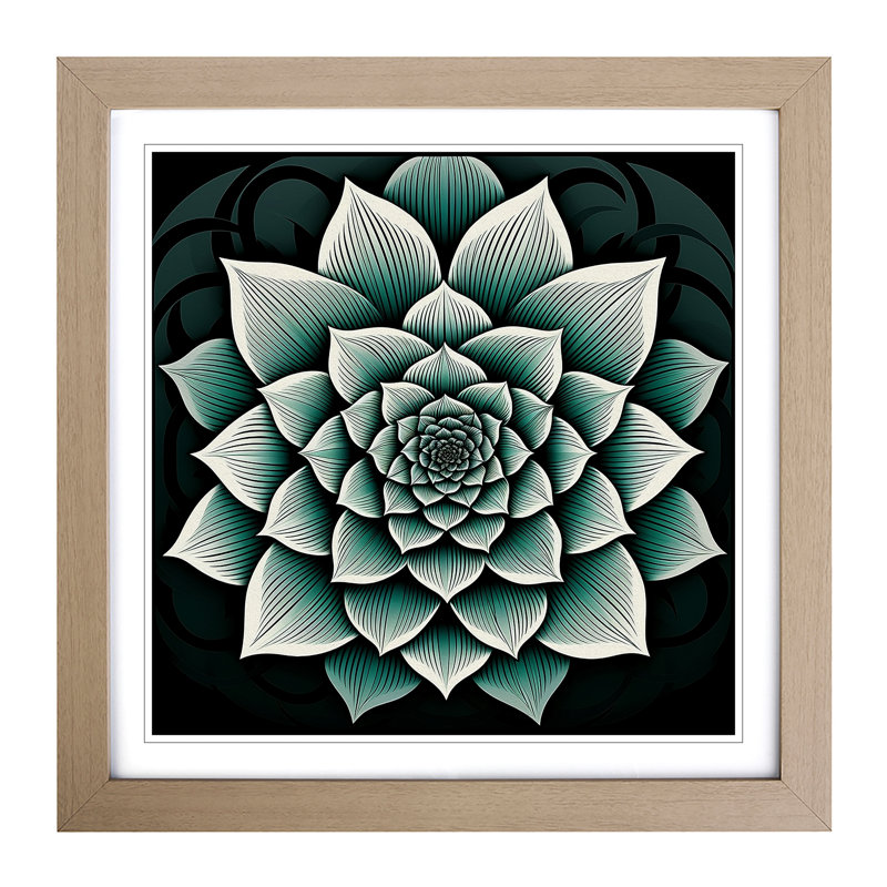 Lotus Flower No.1 - Framed Print, Oak