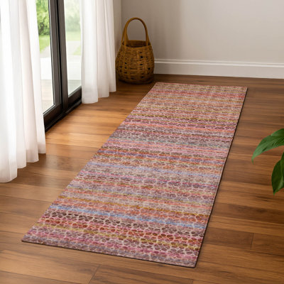 Premium Machine Washable Mayfield AMF2155 Striped Rug
