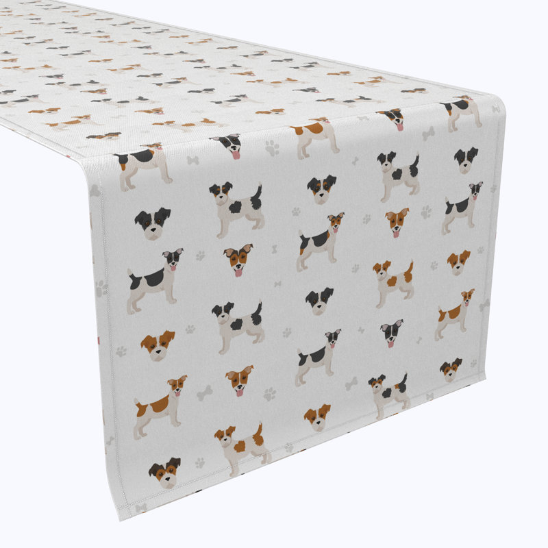 Rectangular Tablecloth, 100% Cotton, 52X104", Jack Russel Designs, 90" L x 16" W