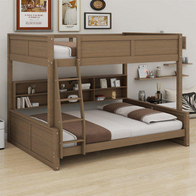 Bunk Bed With Storage Cabinets And USB Ports