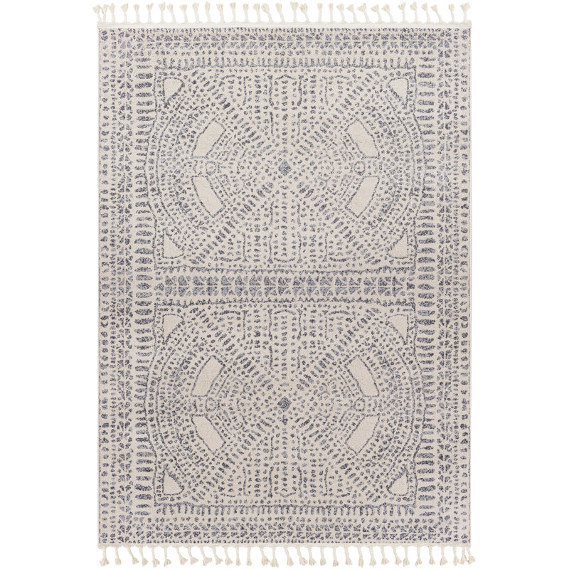 Tapis gris anthracite / ivoire Erving Southwestern, Rectangle 7 pi 10 po x 10 pi