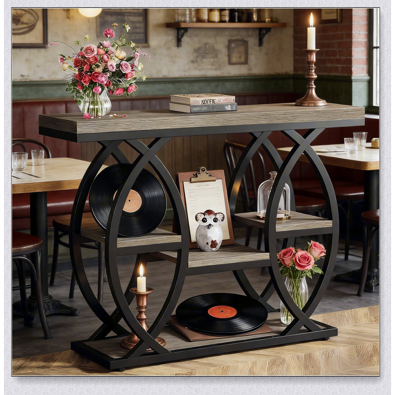 Table d'entrée stable, console, canapé, table d'appoint, Gris
