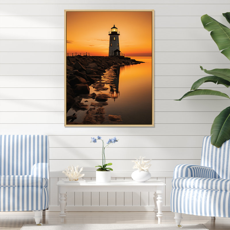 Port maritime «Solace I» sur toile, H 20 po x l 12 po x P 1 po, Cadre naturel flottant