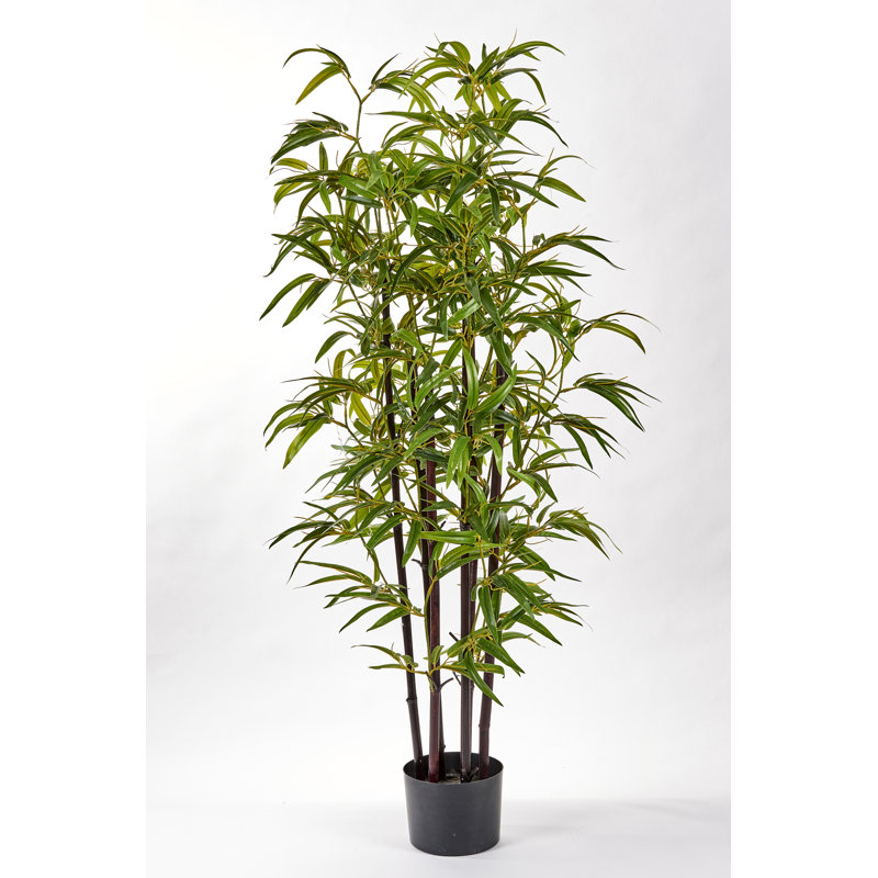 49" Artificial Bamboo Tree With 6 Black Trunks In A Pot