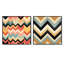 Charland - Ensemble de 2 collages carrés à formes abstraites-101851786-101851787