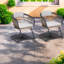 Chaises de salle à manger de patio en acier durable, ensemble moderne en osier pour le jardin