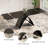 63''-94.5'' Extendable Rectangular Sintered Stone Dining Table Steel Legs, Black Modern Dining Table with Adjustable Foot Pads Seat 6-8