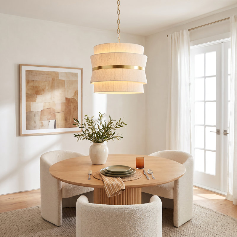 Abbington 3 - Light Brass Drum Pendant