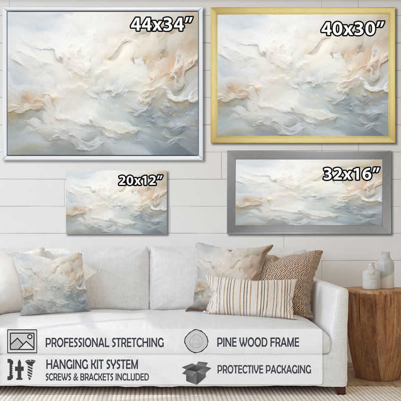 «Clouds Charm liquid Art II», reproduction, H 30 po x l 40 po x P 1,5 po, Cadre naturel flottant