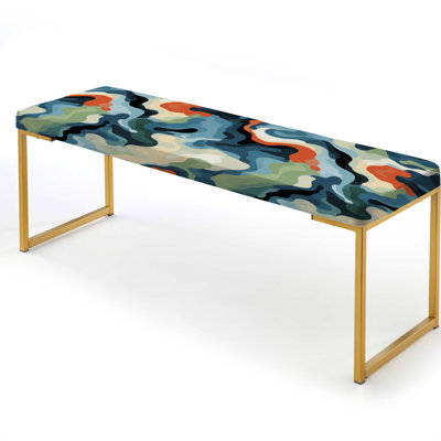 Upholstered Gold Bench