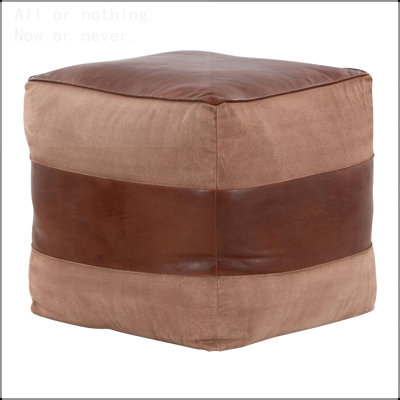 Ottoman in Leather and Canvas
