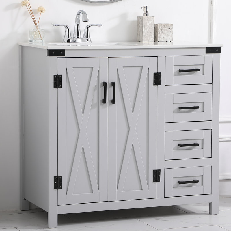 Ensemble de meuble-lavabo simple 36 po Slayton, Vert