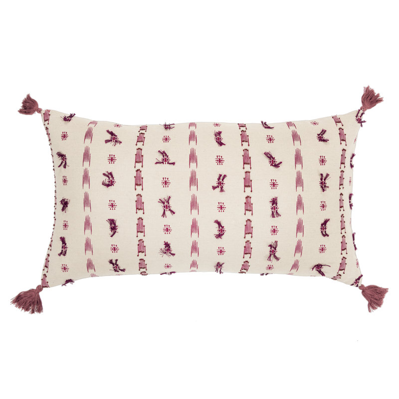  Housse de coussin rectangulaire en coton et insert, Beige / baies