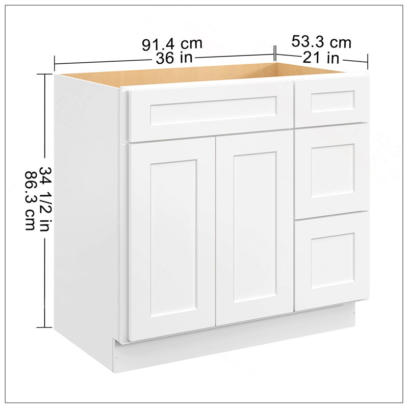 Polyvalent, 36 po X P 21 po P x 34,5 po H In Shaker, Blanc