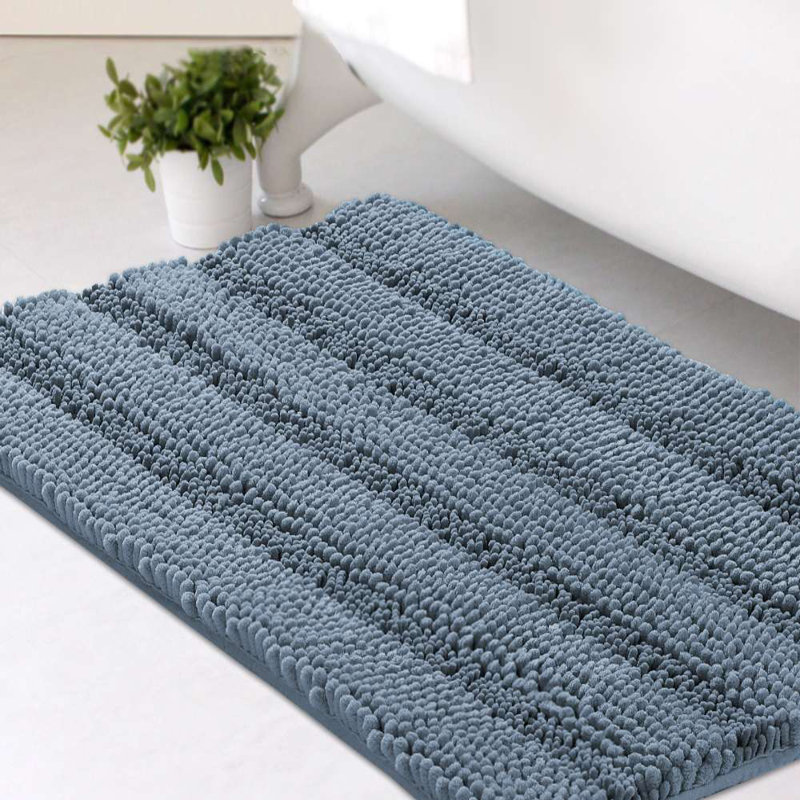 Tapis pour salle de bain Joaquin, l 20 po x L 32 po, Pierre bleue