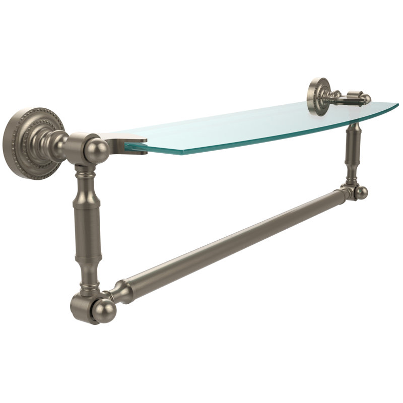 Marchmont Bracket Shelf with Towel Bar, 5" H x 28" W x 6.1" D, Antique Pewter