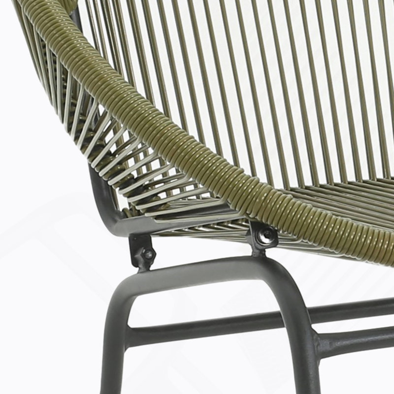 OUDOOR WICKER CHAIR, GREEN, SET OF 2, Green/Black