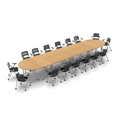 16 Person Conference Meeting Tables with 16 Chairs Complete Set by TeamWORK Tables