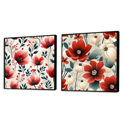 Davisboro - Ensemble de 2 collages carrés floraux