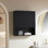 Armoire de salle de bain murale rayée Tobi de 26 po avec portes, tablette et compartiment de rangement ouvert au-dessus de la toilette 