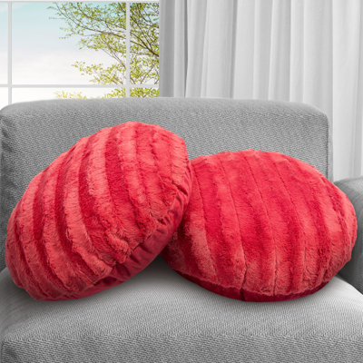 Textured Faux Fur Throw Pillow