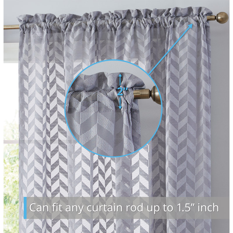 Semi Sheer Liner Pair, 54" W X 54" L, Silver Gray