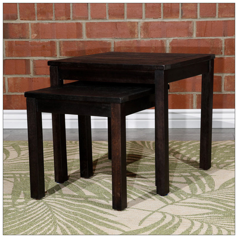 2-Piece Eucalyptus Nesting Table Set, Espresso