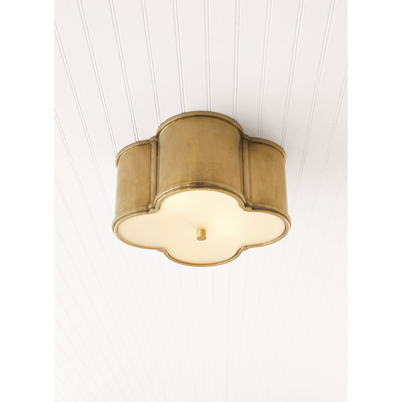 Alexa Hampton Basil Small Flush Mount, Natural Brass