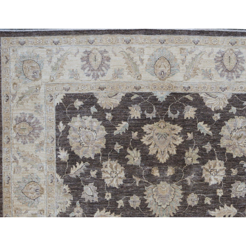 Ziegler Wool Oriental Area Rug in Black/Gray/Beige