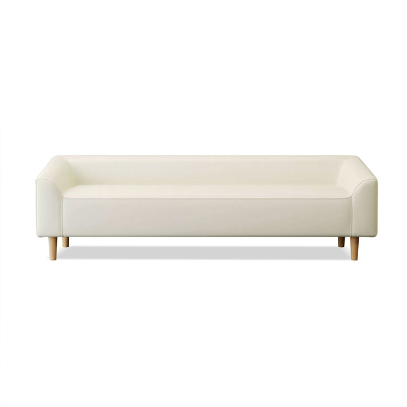 Banc rembourré beige, H 22,83 po x l 66,93 po x P 21,65 po