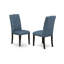L'ensemble de mobilier de salle à manger 5 pièces comprend une table de salle à manger rectangulaire avec pieds en X et 4 chaises Parsons en tissu bleu, noir brossé-947147474-947147477