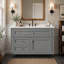 Meuble-lavabo mural 36 po, armoire de rangement flottante avec 2 tiroirs, 1 tiroir basculant, lavabo simple en céramique 3 trous, armoire moderne-2055328747