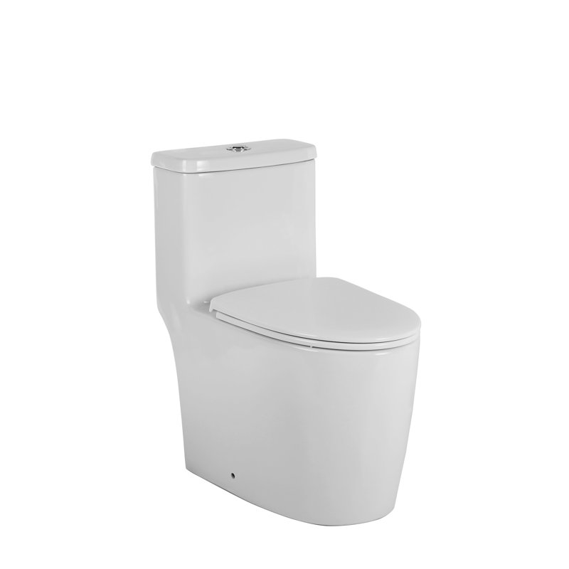 White 1.1/1.6 Ceramic Toilet, Elongated, Comfortable, Soft Close Seat, & , T036wt , White, Comfort Height,