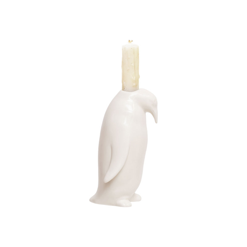 Stoneware Penguin Taper Holder