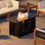 Ensemble de conversation d'extérieur en bois d'acacia pour patio avec table, coussin, poêle, meubles de véranda pour terrasse, balcon, cour