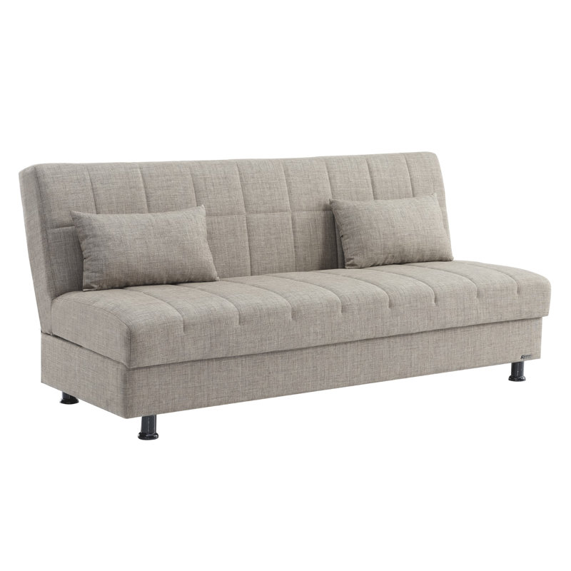 Sasta 75" Convertible Sofabed with Storage, Sleeper Sofa Couch for Living Room, Brown