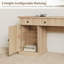 Bureau de direction 60 po moderne, bois cannelé avec tiroirs et prise de courant, poste de travail d'ordinateur en bois naturel-130625405