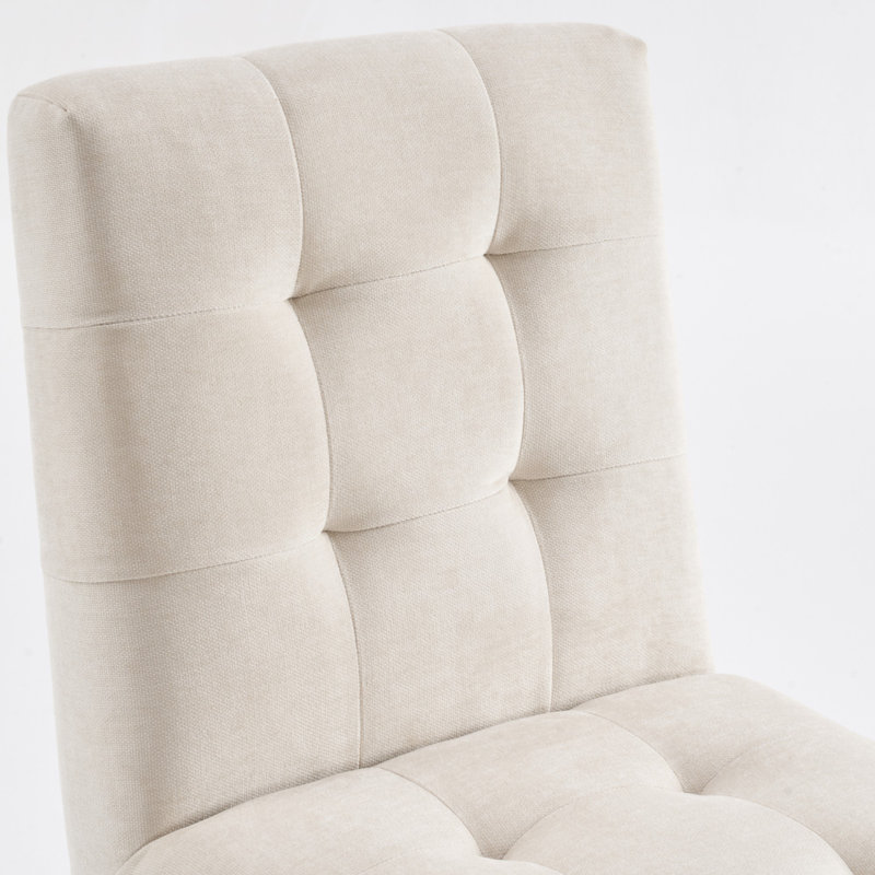 Chaise d'appoint rembourrée en lin Turfed, Beige