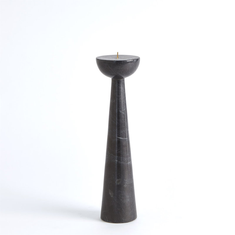 Round Top Candle Stand, Black, 17" H x 4.5" W x 4.5" D